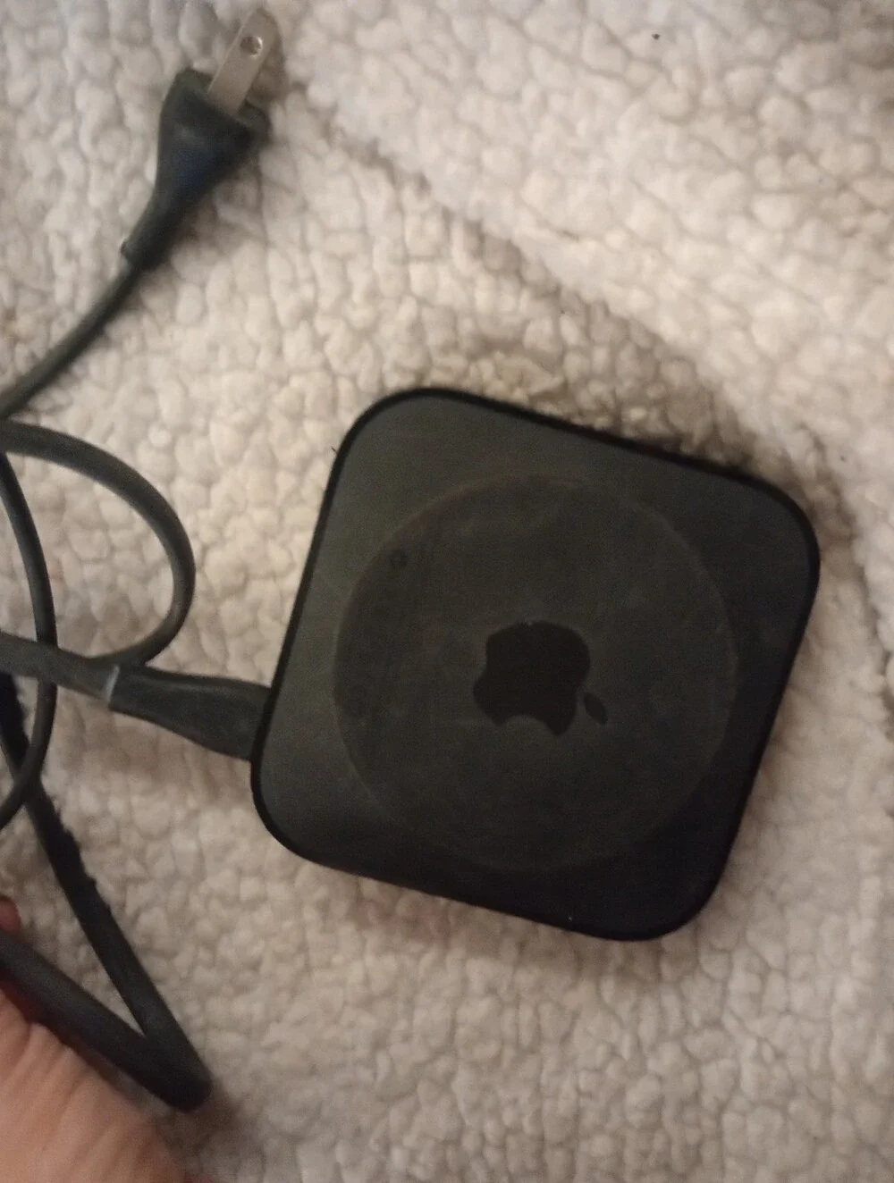 Apple TV Streaming Device in Black with Power Cable